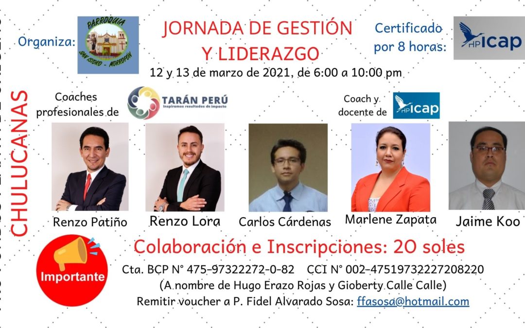 Jornada de Gestión y liderazgo pro fondos planta de oxígeno de Chulucanas,  Piura.